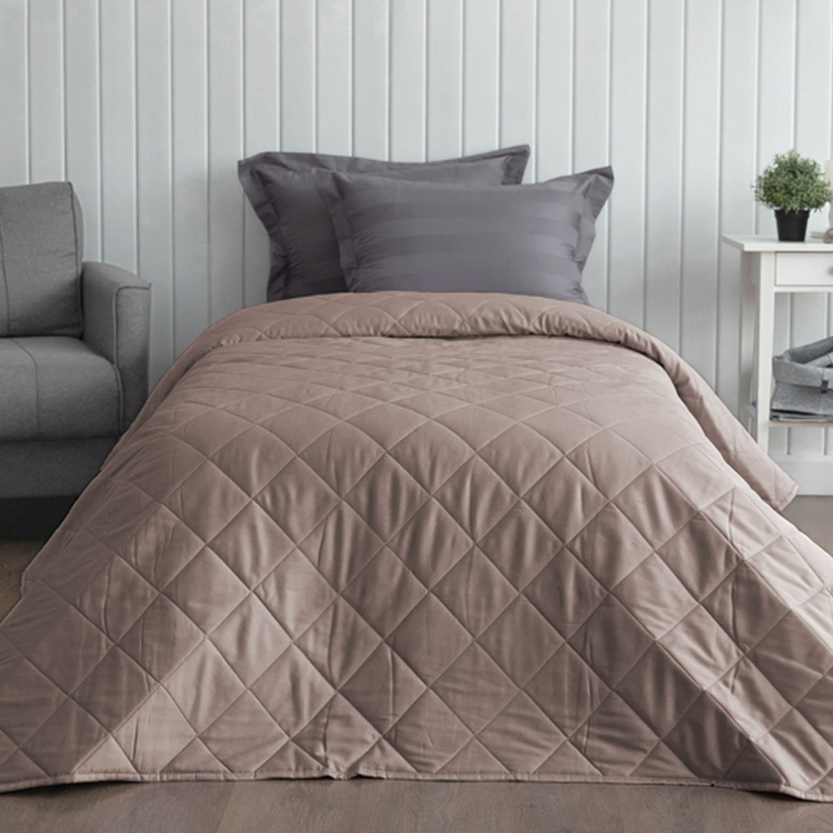 Покрывало хлопковое | ПОКРЫВАЛО ХЛОПКОВОЕ ОДНОТОННОЕ КОФЕЙНЫЙ 180х220 см.