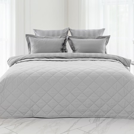 ПОКРЫВАЛО ХЛОПКОВОЕ ОДНОТОННОЕ МАКО-САТИН СЕРЕБРИСТЫЙ