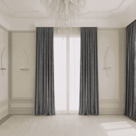 ШТОРЫ КОЛЛЕКЦИЯ БАРХАТ СЕРЫЙ